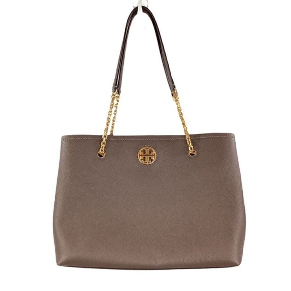 Tory Burch Carson Tote Silver Maple Leather